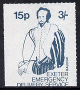 Great Britain 1971 Exeter Emergency Delivery Service 15p-3s label depicting Raleigh unmounted mint