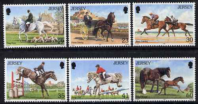 Jersey 1996 Horses set of 6 unmounted mint, SG 758-63