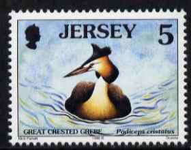 Jersey 1997-99 Seabirds & Waders 5p Great Crested Grebe unmounted mint SG 777
