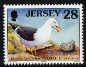 Jersey 1997-99 Seabirds & Waders 28p Lesser Black-backed Gull unmounted mint SG 788
