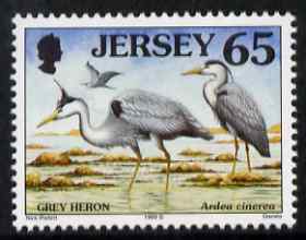Jersey 1997-99 Seabirds & Waders 65p Grey Heron unmounted mint SG 802