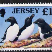 Jersey 1997-99 Seabirds & Waders £1 Razorbill unmounted mint SG 804
