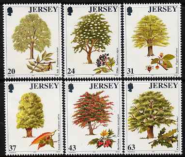 Jersey 1997 Trees set of 6 unmounted mint SG 830-35