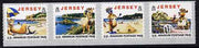 Jersey 1997 Tourism - 'Lillie the Cow' se-tenant strip of 4 self-adhesive NVI stamps without copyright symbol after date, unmounted mint SG 770-73
