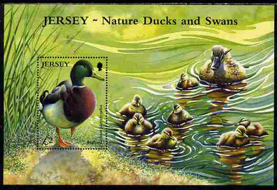 Jersey 2004 Ducks & Swans perf m/sheet unmounted mint, SG MS1142