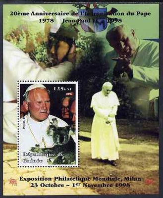 Guinea - Conakry 1998 Pope John Paul II - 20th Anniversary of Pontificate perf s/sheet #16 unmounted mint. Note this item is privately produced and is offered purely on its thematic appeal - please note: due to the method of perfo……Details Below