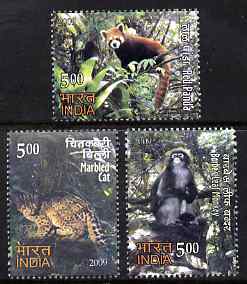 India 2009 Animals perf set of 3 unmounted mint