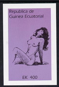 Equatorial Guinea 1977 Drawings of Nudes 400ek imperf m/sheet unmounted mint