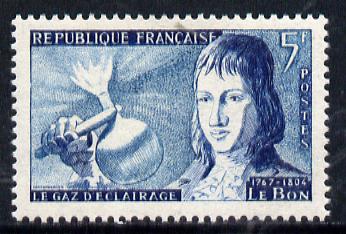 France 1955 Inventions 5f (Le Bon & Gaslight) unmounted mint SG 1239