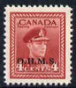 Canada 1949 KG6 Official 4c carmine-lake opt'd OHMS unmounted mint SG O165