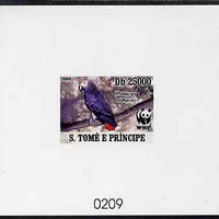 St Thomas & Prince Islands 2009 WWF - Parrots #2 imperf de-luxe sheet on thin card