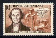 France 1955 Inventions 10f (Thimonnier & Sewing Machine) unmounted mint SG 1240