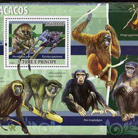 St Thomas & Prince Islands 2009 Macaque Monkeys & Fruit perf s/sheet unmounted mint