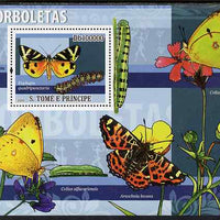St Thomas & Prince Islands 2009 Butterflies & Catterpillars perf s/sheet unmounted mint