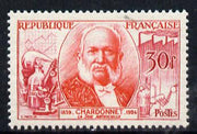 France 1955 Inventions 30f (Chardonnet & Artificial Silk) unmounted mint SG 1244