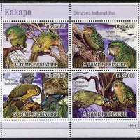St Thomas & Prince Islands 2009 Parrots perf sheet containing 4 values unmounted mint