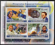 St Thomas & Prince Islands 2009 Indian Space Programme perf sheetlet containing 4 values (also shows Gandhi) unmounted mint