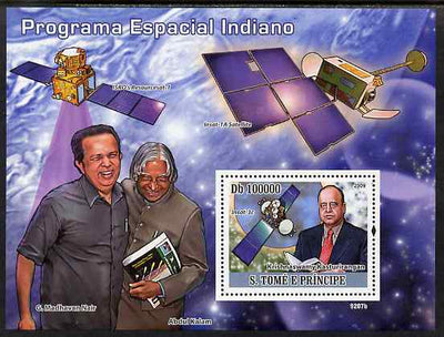 St Thomas & Prince Islands 2009 Indian Space Programme perf s/sheet unmounted mint