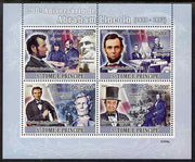 St Thomas & Prince Islands 2009 Abraham Lincoln perf sheetlet containing 4 values unmounted mint