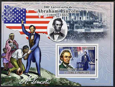St Thomas & Prince Islands 2009 Abraham Lincoln perf s/sheet unmounted mint