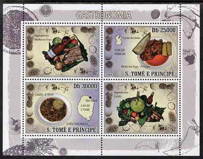 St Thomas & Prince Islands 2009 Food Dishes ofSt Thomas perf sheetlet containing 4 values unmounted mint