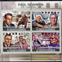 St Thomas & Prince Islands 2009 Paul Newman perf sheetlet containing 4 values unmounted mint