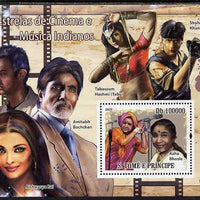 St Thomas & Prince Islands 2009 Indian Movie & Music Stars perf s/sheet unmounted mint