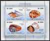 St Thomas & Prince Islands 2009 Shells perf sheetlet containing 4 values unmounted mint