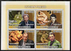 St Thomas & Prince Islands 2009 Art of Lucian Freud perf sheetlet containing 4 values unmounted mint