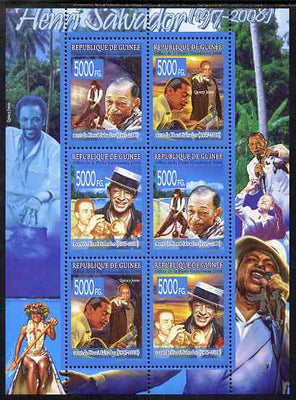 Guinea - Conakry 2008 Death of Henri Salvador perf sheetlet containing 6 values unmounted mint, Michel 5663-68