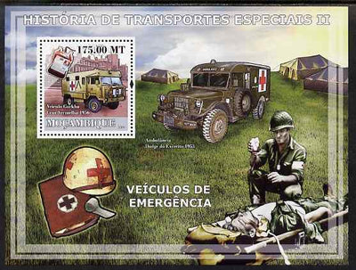 Mozambique 2009 History of Transport - Ambulances perf s/sheet unmounted mint