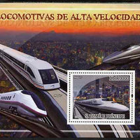St Thomas & Prince Islands 2009 High Speed Trains perf s/sheet unmounted mint