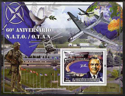 St Thomas & Prince Islands 2009 60th Anniversary of NATO perf s/sheet unmounted mint