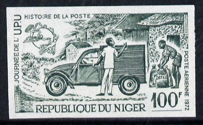 Niger Republic 1973 World Universal Postal Union Day 100f (Mail Van) imperf colour trial proof (SG 446) several different colour combinations available but price is for ONE unmounted mint