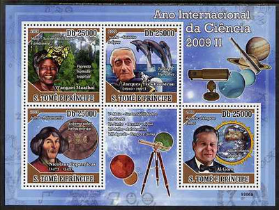 St Thomas & Prince Islands 2009 International Science Year #2 perf sheetlet containing 4 values unmounted mint