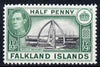 Falkland Islands 1938-50 KG6 Whales' Jawbones 1/2d mounted mint, SG 146