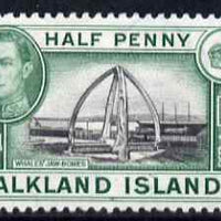 Falkland Islands 1938-50 KG6 Whales' Jawbones 1/2d mounted mint, SG 146
