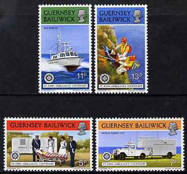 Guernsey 1977 Christmas - St John Ambulance Centenary set of 4 unmounted mint, SG 157-60
