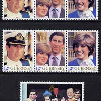 Guernsey 1981 Royal Wedding set of 7 unmounted mint, SG 232-38