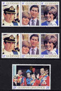 Guernsey 1981 Royal Wedding set of 7 unmounted mint, SG 232-38