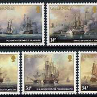 Guernsey 1986 150th Death Anniversary of Admiral Lord De Saumarez set of 5 unmounted mint, SG 360-64