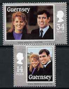 Guernsey 1986 Royal Wedding set of 2 unmounted mint, SG 369-70
