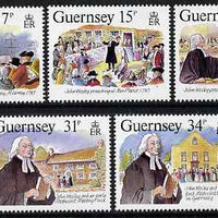 Guernsey 1987 Bicentenary of John Wesley's visit to Guernsey set of 5 unmounted mint, SG 410-14