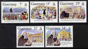 Guernsey 1987 Bicentenary of John Wesley's visit to Guernsey set of 5 unmounted mint, SG 410-14