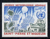St Pierre & Miquelon 1974 World Meteorological Day imperf proof in issued colours unmounted mint (SG 524*)