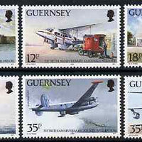 Guernsey 1989 50th Anniversary of Guernsey Airport & 201 Squadron set of 6 unmounted mint, SG 456-61