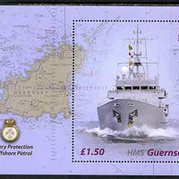 Guernsey 2003 Decommissioning of HMS Guernsey (fishery protection patrol vessel) perf m/sheet unmounted mint, SG MS997