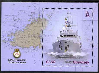 Guernsey 2003 Decommissioning of HMS Guernsey (fishery protection patrol vessel) perf m/sheet unmounted mint, SG MS997