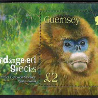 Guernsey 2004 Endangered Species (1st series) Golden Snub-nosed Monkey perf m/sheet unmounted mint, SG MS1016