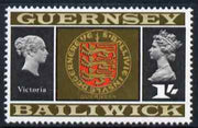 Guernsey 1969-70 9d Arms of Guernsey,& Queen Victoria unmounted mint, SG 22